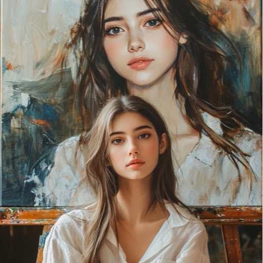 纯手绘油画人像画风景画图片