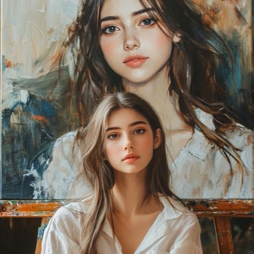纯手绘油画人像画风景画