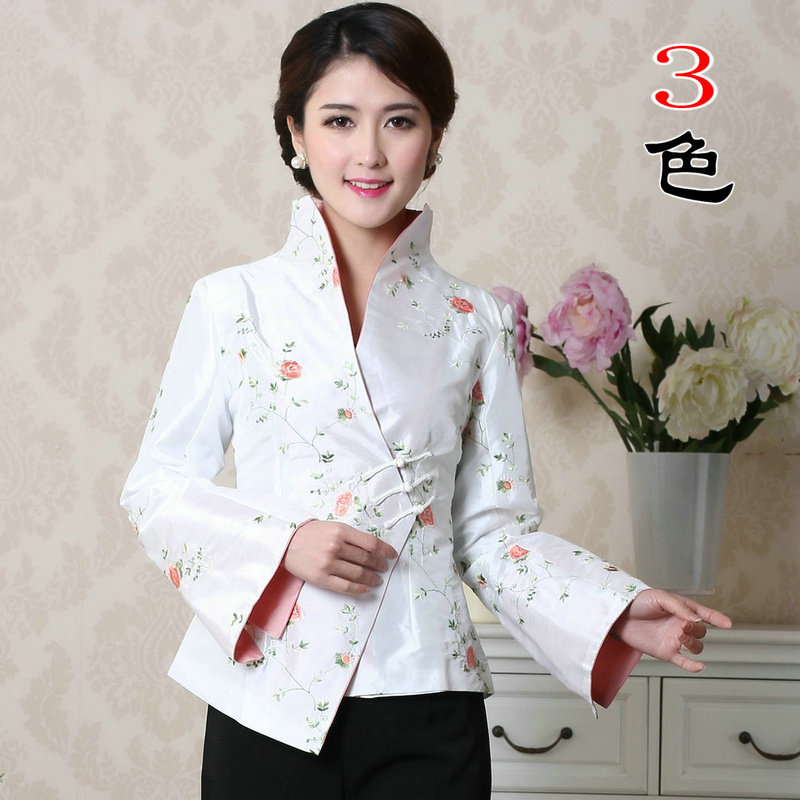 民族风唐装女士长袖外套复古中老年妈妈装中式春秋季汉服女装上衣