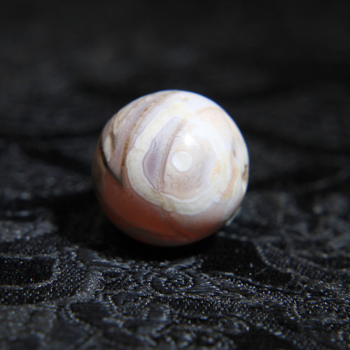 千年古珠pyu珠骠系10mm老多宝圆珠镶蚀红玉髓白皮沁奶皮星辰六眼