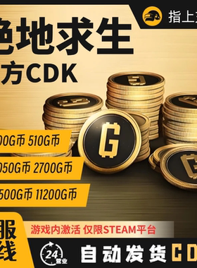 PUBGG币卡CDK绝地求生G币金币吃鸡gb游戏官方充值兑换码Steam端游