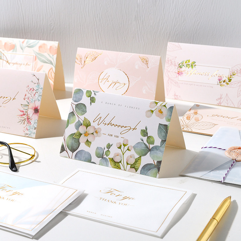 创意韩国烫金贺卡套装高档生日祝福留言信封卡片礼物教师节祝福