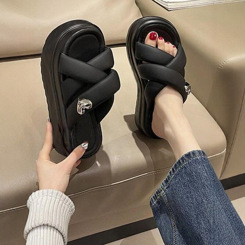 清仓！GRL超软超舒适！日系可爱小爱心高级感踩屎感凉拖沙滩凉鞋