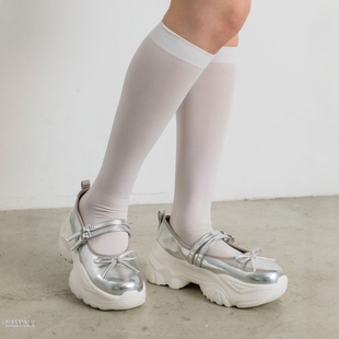 玛丽珍鞋 日系女鞋 复古一字扣带蝴蝶结厚底增高鞋 olive高级感