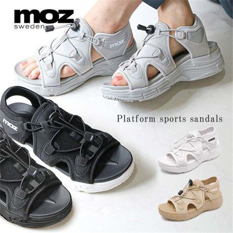 MOZ轻量调节抽绳日系运动凉鞋