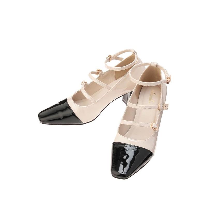 dazz*n10000+！法式简约高级感一字带粗高跟日系女鞋玛丽珍鞋