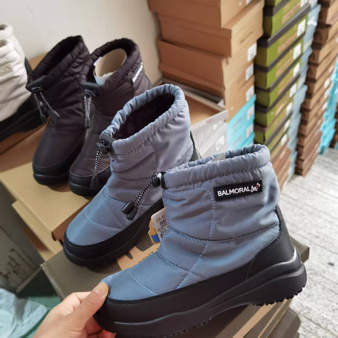 MOZ少量！复古北欧风加绒加厚防风保暖抽绳设计日系雪地靴女靴