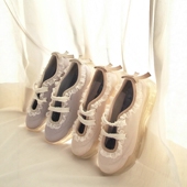 玛丽珍鞋 复古洛丽塔蕾丝一字带透明果冻底日系女鞋 芭蕾舞鞋