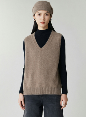 ZS6029-女26纯绒双股V套头马甲