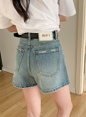 【现货】西草儿6006牛仔短裤女夏热裤高腰显瘦宽松薄款a字阔腿裤