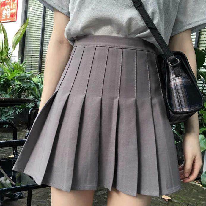 夏装韩版百搭高腰百褶半身裙女纯色修身显瘦A字裙学生休闲短裙在类目 女装/女士精品, 半身裙中 - 来自Buy2taobao.com提供专业的淘宝代购服务