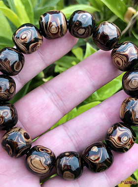 天然海柳手串男女士情侣父母朋友佛珠老款桶珠14x14mm鬼脸纹包邮