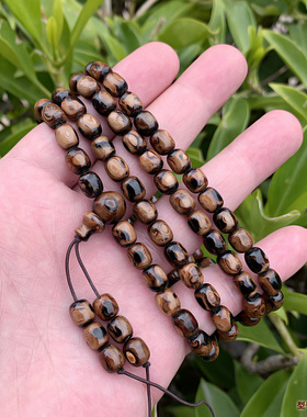 天然保真血柳手串佛珠念珠情侣项链腰链桶珠108颗7X8mm天眼纹包邮
