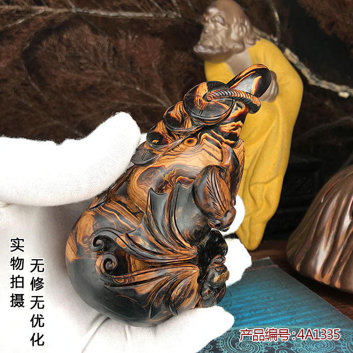 天然保真纯黑珊瑚海柳葫芦