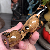 天然保真海柳烟嘴随型复古风拉杆活性炭过滤器粗中细三用通用创意