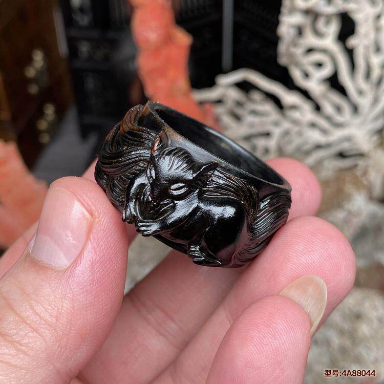 柳工坊保真手工天然海柳扳指戒指