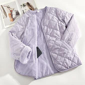 紫色内搭神器冬季 加绒加厚棉衣女内胆保暖小棉袄双面穿棉服外套