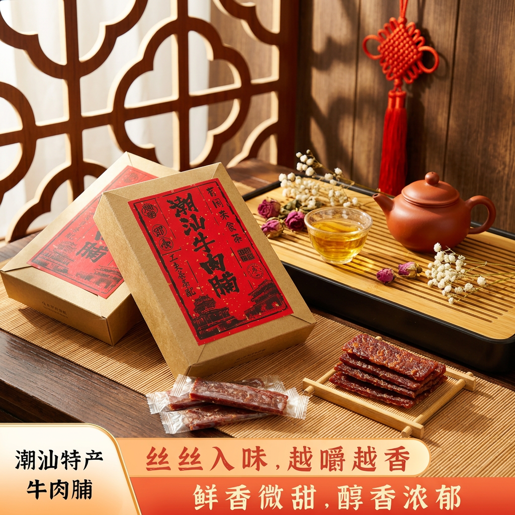 潮汕特产牛肉脯手撕牛肉干条休闲解馋零食牛肉脯单独小包装送礼