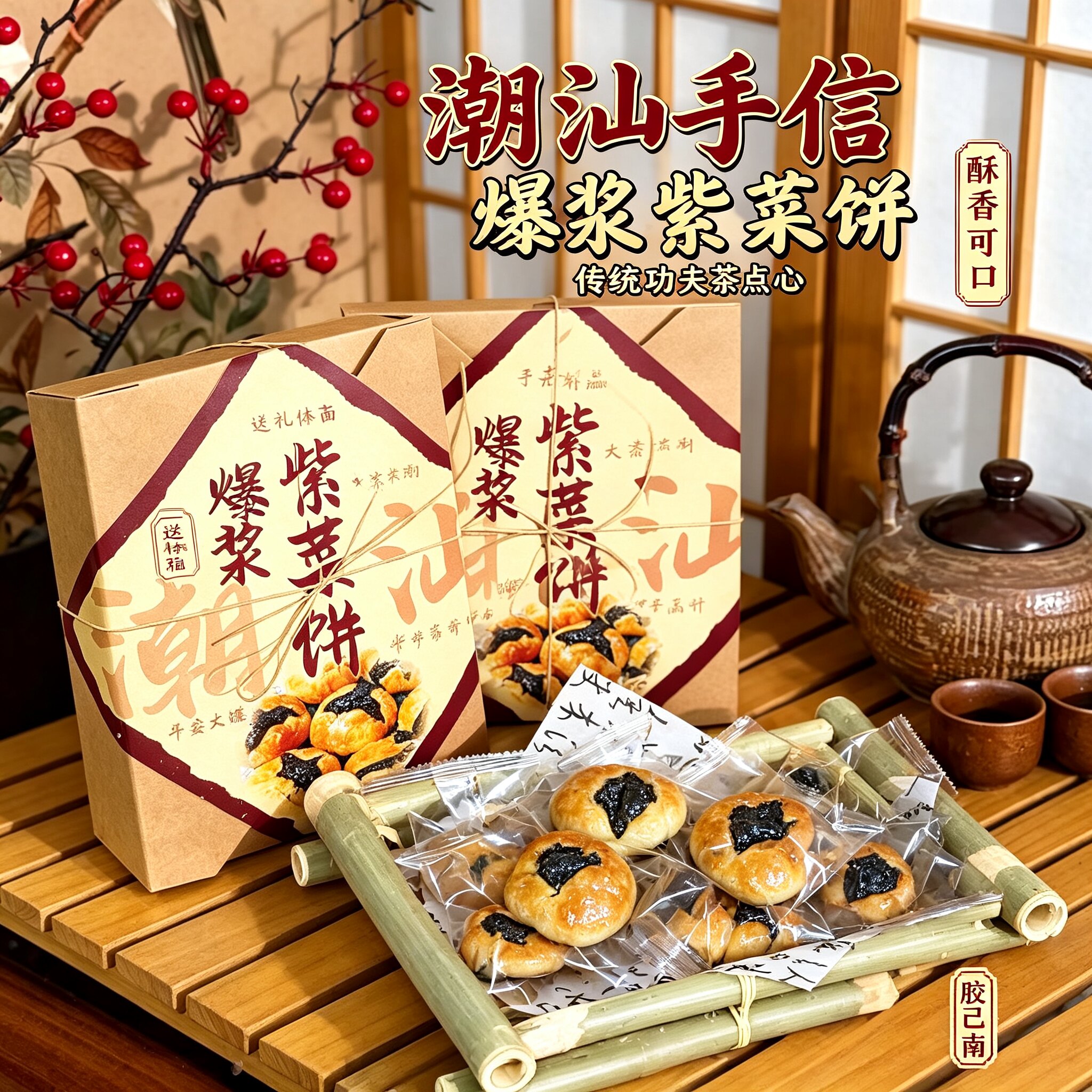 潮汕特产爆浆紫菜饼手信礼盒