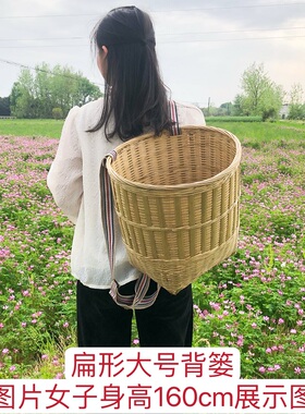竹编背篓背箩筐古风装饰舞蹈道具儿童成人跳舞背篓竹筐