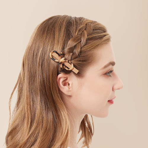 佩妮法式醋酸树脂蝴蝶结边夹