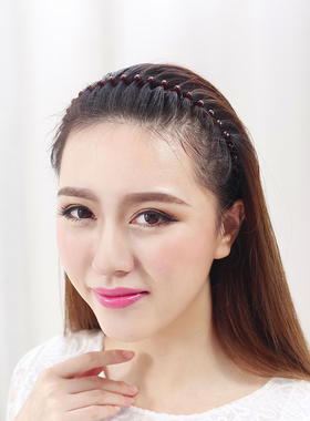 Chaplet法国佩妮韩国版波浪水钻头箍碎发发箍发卡头发饰品压发女