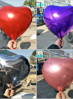 十一国庆红旗热销18寸24寸铝膜银红色爱心氦气球求婚七夕布置装饰