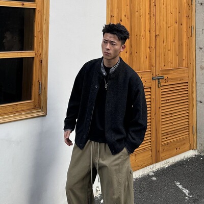 秋冬重磅复古外套男高级感外穿