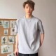 短袖 男款 美式 夏季 重磅纯棉300G小领口t恤boxy正肩解构拼接半截袖
