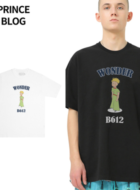 PrinceBlog新款 小王子商店联名印花百搭宽松男女黑白纯棉圆领T恤
