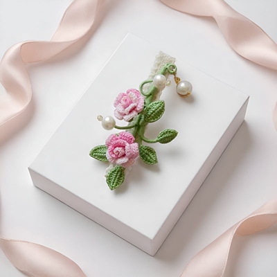 微钩粉色系列玫瑰花弹簧夹鱼嘴夹