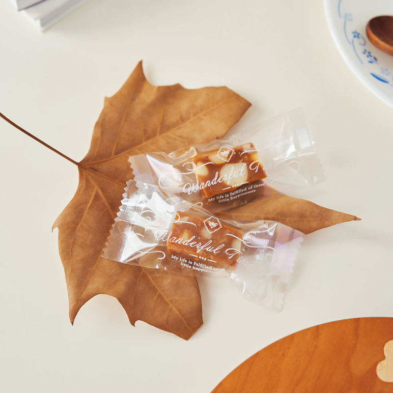 新款加厚牛轧糖袋烘焙diy手工海盐太妃咖啡糖果机封独立包装定制