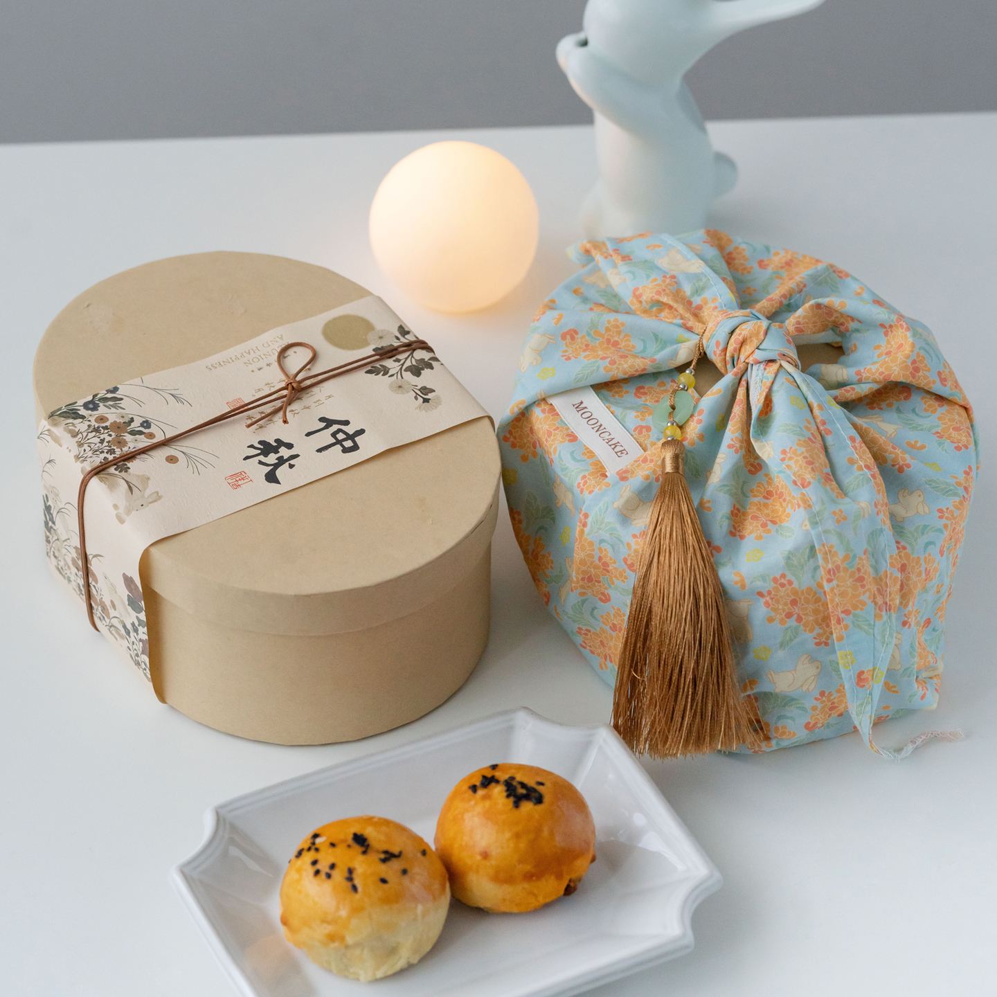 创意2025新款月饼包装袋子中秋伴手礼布袋布艺烘焙包装盒空盒子