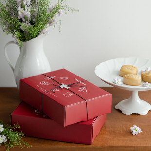 2025新款 盒烘焙马卡龙盒 情人节礼物盒38妇女节礼盒6粒蛋黄酥包装