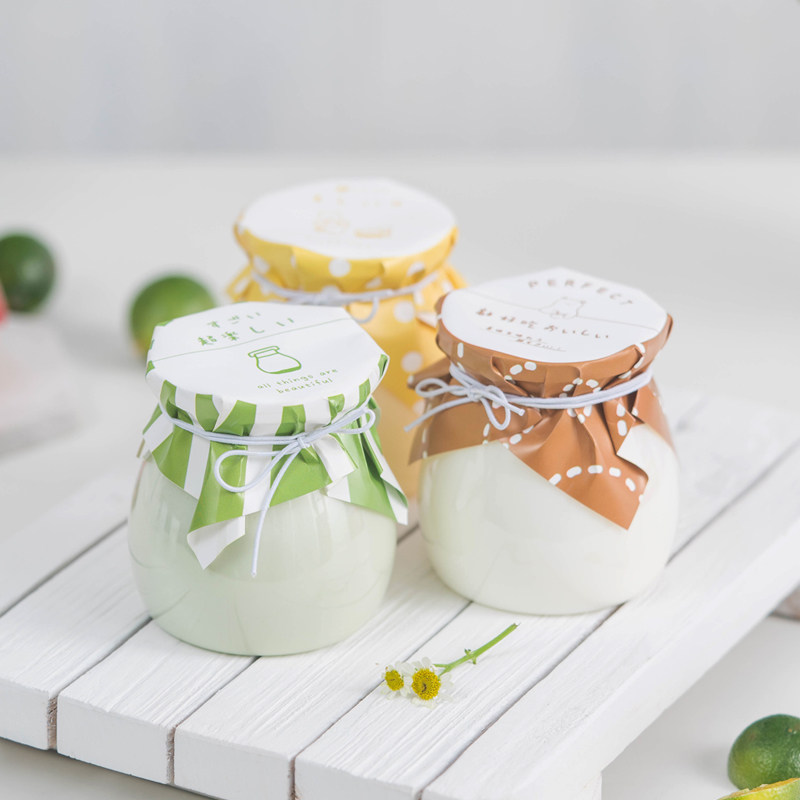 小章鱼酸奶冻布丁杯子烘焙diy甜品西点双皮奶果冻带盖空瓶包装纸