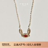 TWOR缇坞 窗花珍珠铜镀金手链复古马眼彩钻肌理小众设计感手串