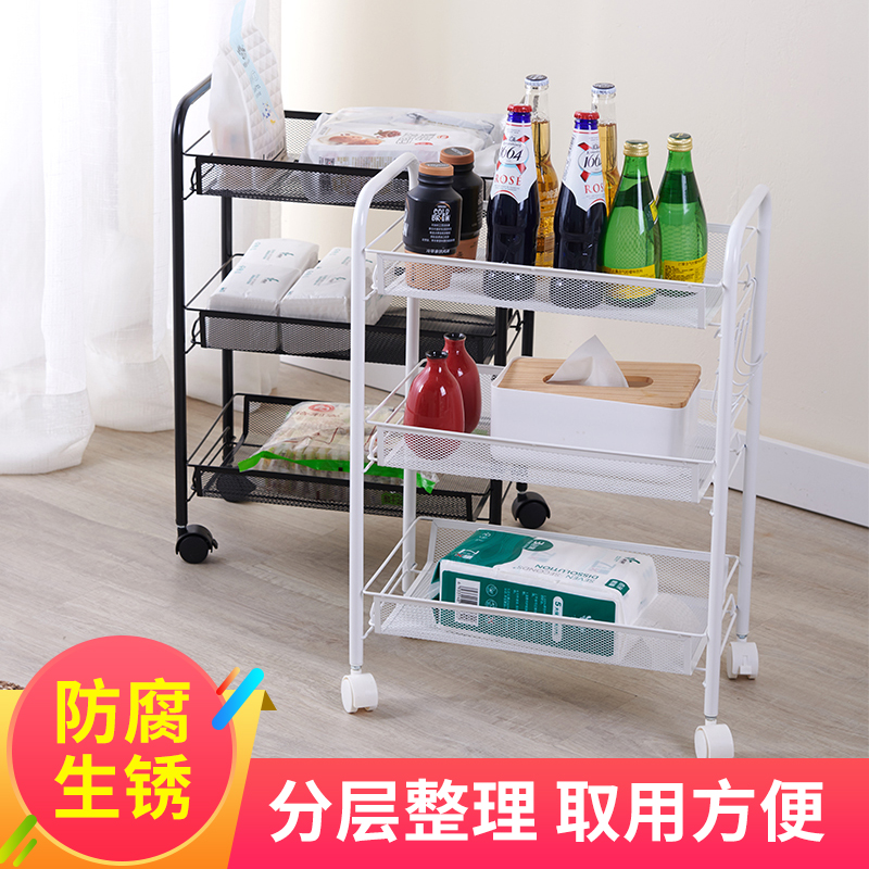 厨房置物架可移动零食小推车