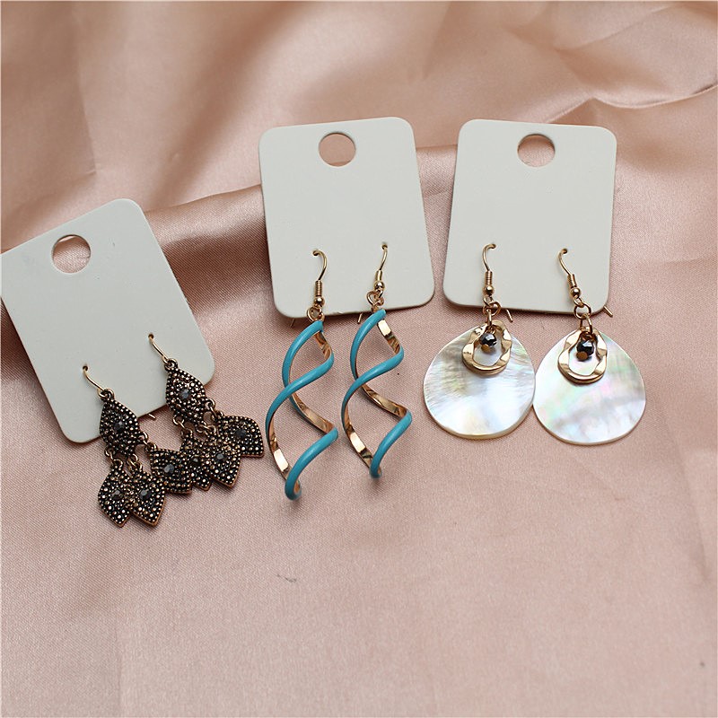 欧美风格水滴形幻彩贝壳耳坠