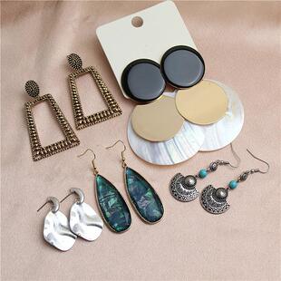 欧美新款水滴几何体耳钩款耳坠潮流个性气质夸张时尚耳环耳饰女