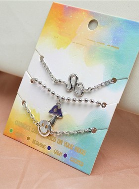 女金属镀白金日韩套装手链手镯