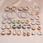 潮流金属风耳饰女耳圈耳钉耳饰女 欧美跨境新款 耳环简约大气时尚
