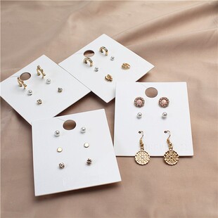 日韩风格 组合套装 小耳钉日常款 简约镶水钻大气时髦女耳环耳饰 新款