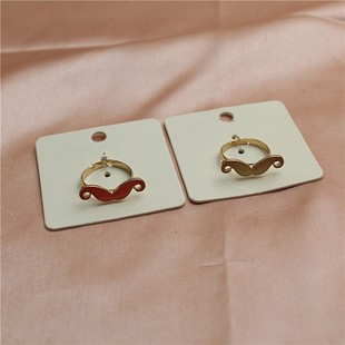 欧美风格新款戒指滴釉卡通可爱小胡子个性潮流时尚活口指环女式