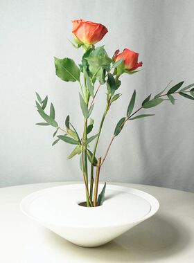 盘一九三 南岛 全手工 白瓷 花器 壶承