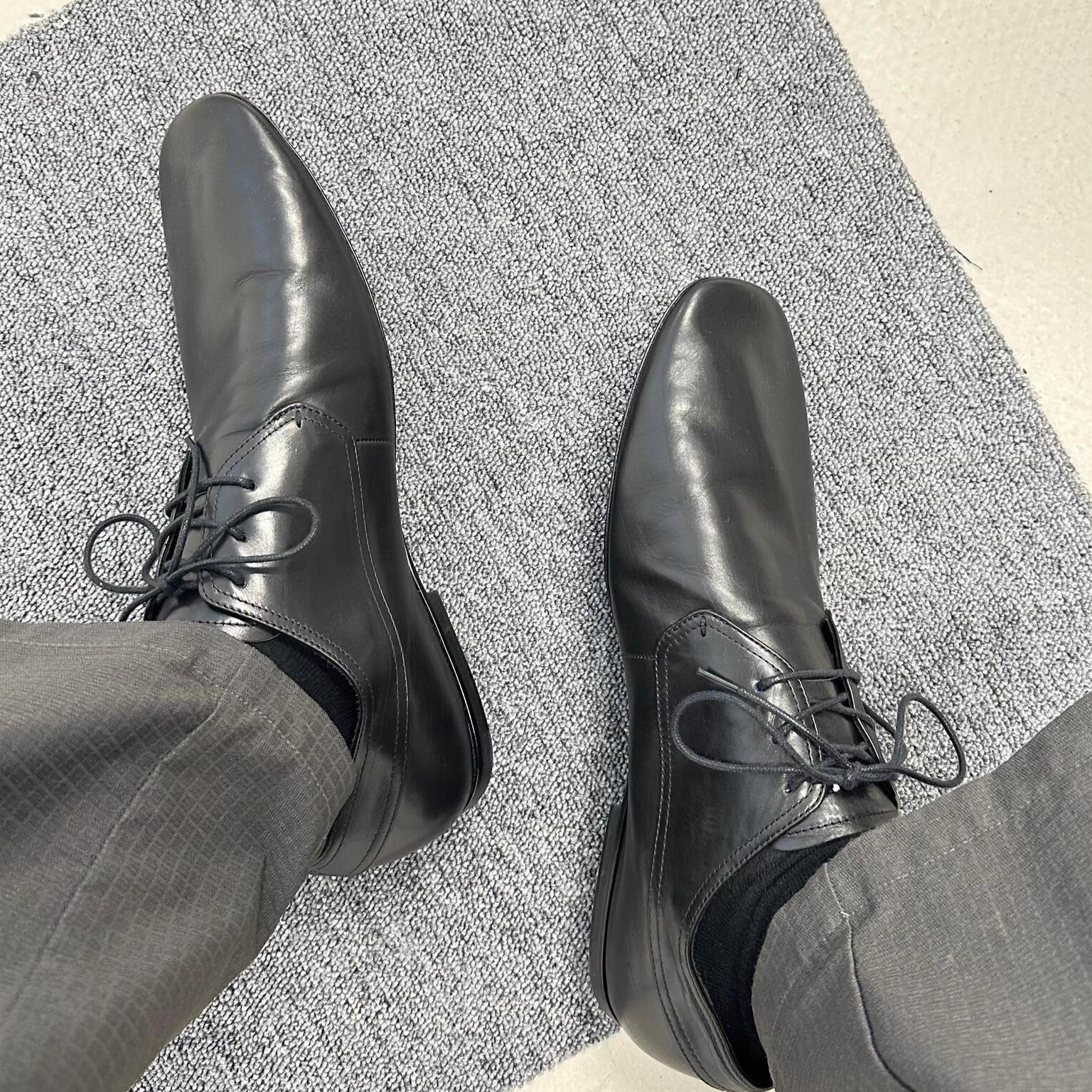 暗黑复古真皮德比鞋方头休闲皮鞋