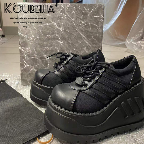 哥特超厚底lolita增高松糕朋克鞋