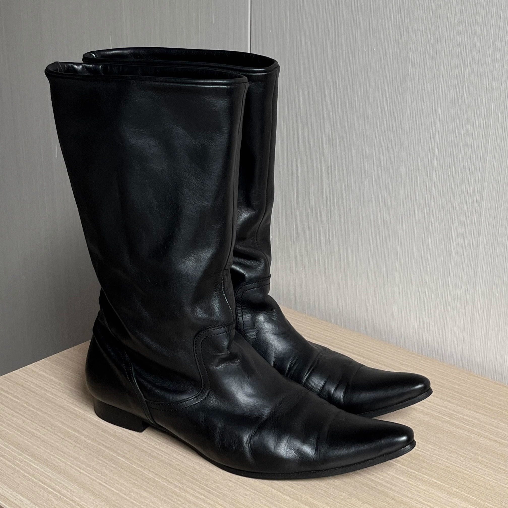 复古尖头中筒靴男女尖头巫师靴英伦翘头真皮骑士靴暗黑山本时装靴,女鞋,时装靴,淘宝优惠券,粉丝福利购,淘宝优惠卷