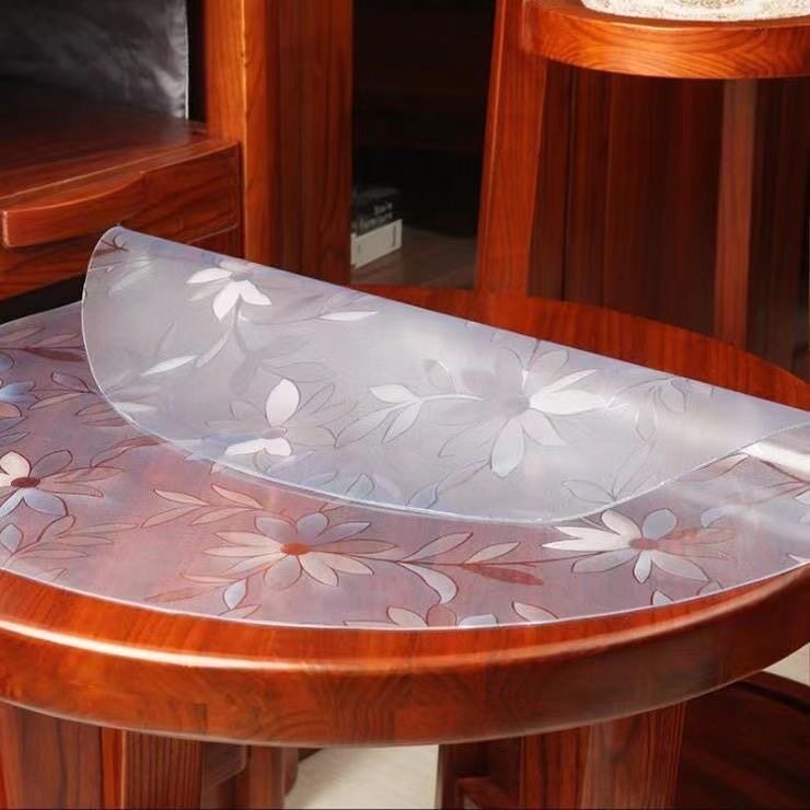 圆形餐桌桌布防水防烫防油免洗可擦全透明软玻璃加厚桌垫定制异形