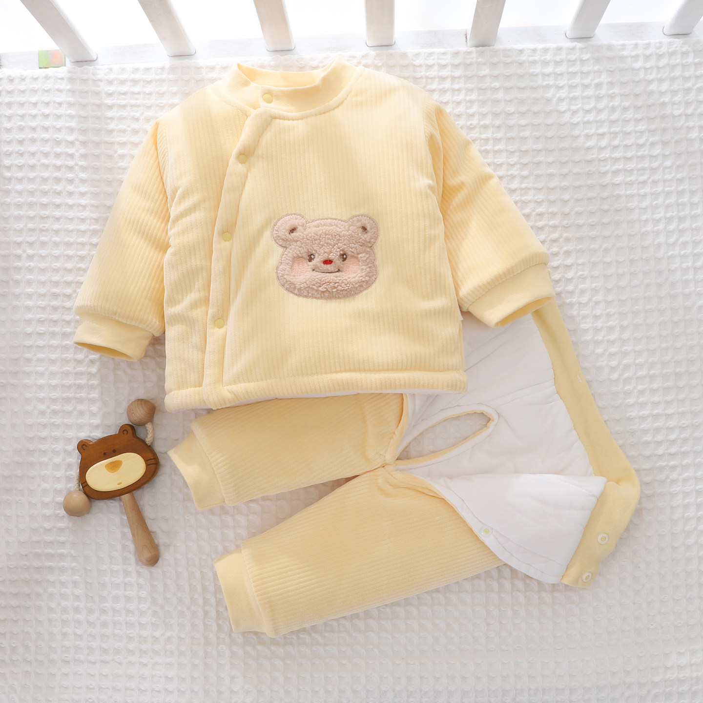 男女小宝宝加厚保暖分体套装