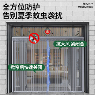 大门专用防蚊门帘2026新款高档夏天入户门纱帘磁性门口遮挡帘家用
